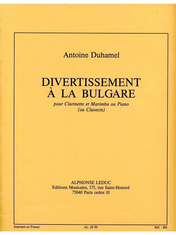 Antoine Duhamel: Divertissement a la Bulgare | Clarinette