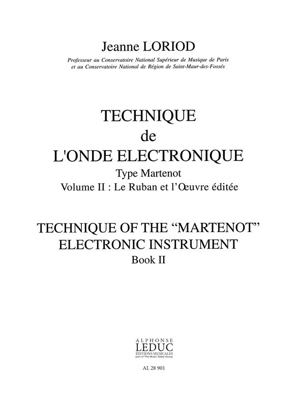 Technique de lOnde électronique type Martenot V.2 | Jeanne Loriod
