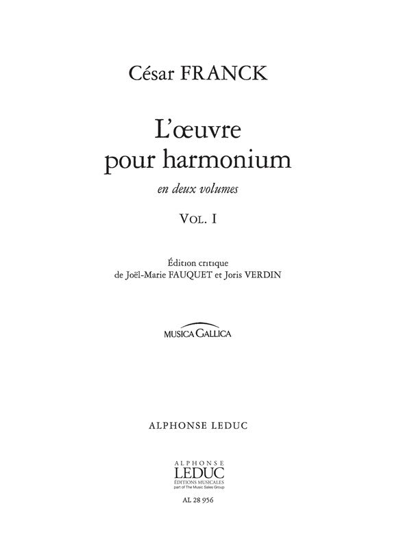 L'Oeuvre pour Harmonium Vol.1 | César Franck