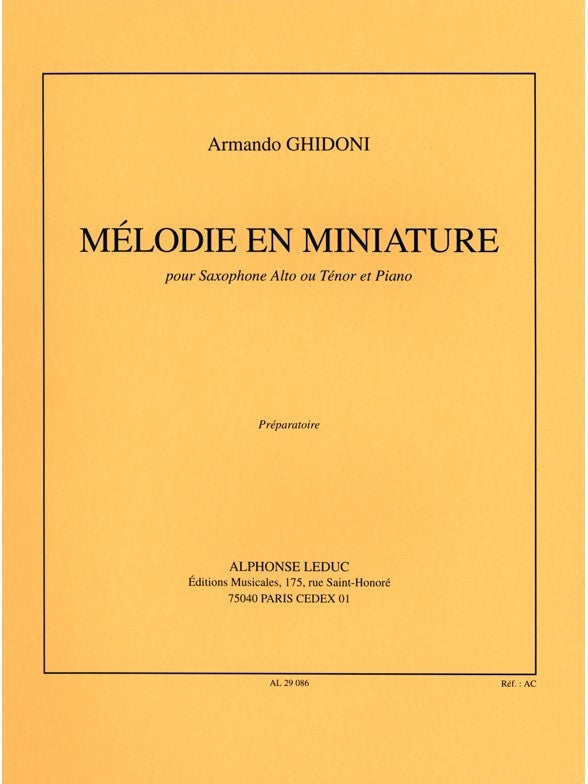 Mélodie En Miniature | Ghidoni | Saxophone