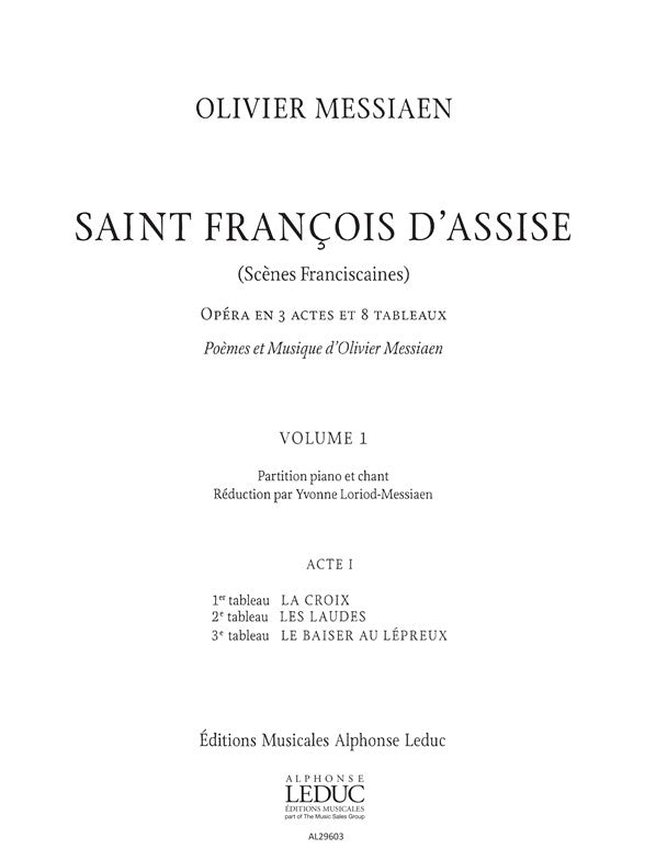 Saint François d'Assise - Volume 1 - Acte 1 | Olivier Messiaen
