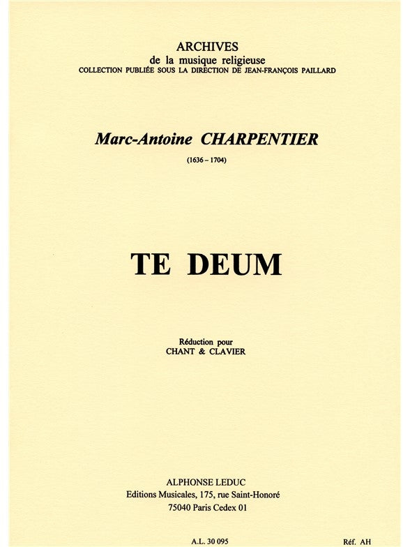 Te Deum | Marc-Antoine Charpentier | Voix | Livre | AL30095