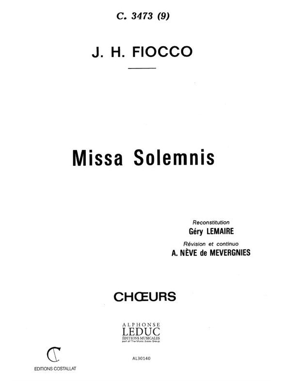 Missa Solemnis | Fiocco | Voix