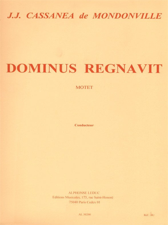 Dominus Regnavit | Jean-Joseph Mondonville | Voix