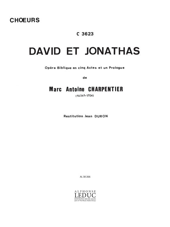 David Et Jonathas | Marc-Antoine Charpentier | Chœur