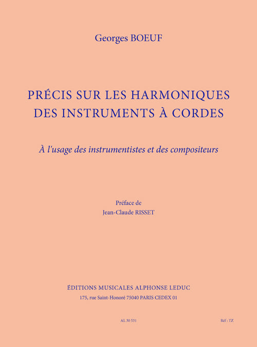 Précis sur les harmoniques des instrument à cordes | Boeuf