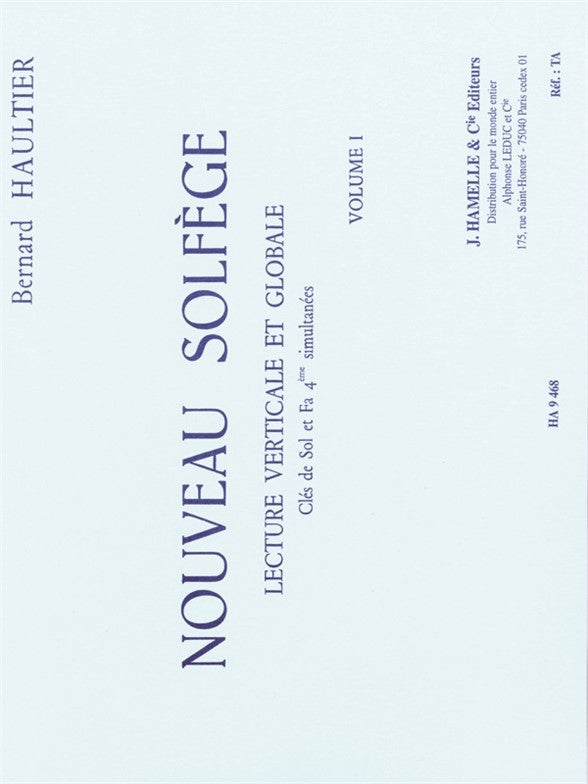 Nouveau Solfège Vol. 1 | Bernard Haultier
