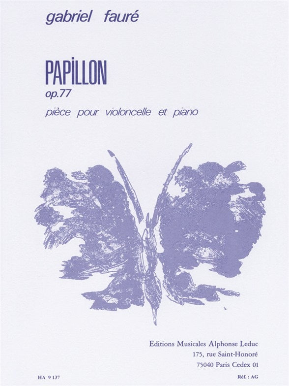 Papillon Op.77 | Gabriel Fauré | Violoncelle