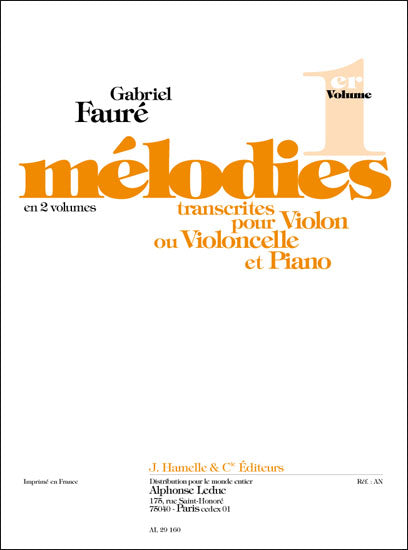 Mélodies Vol.1 | Gabriel Fauré | Violon