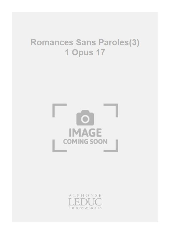 Romances Sans Paroles(3) 1 Opus 17 | Gabriel Fauré | Piano