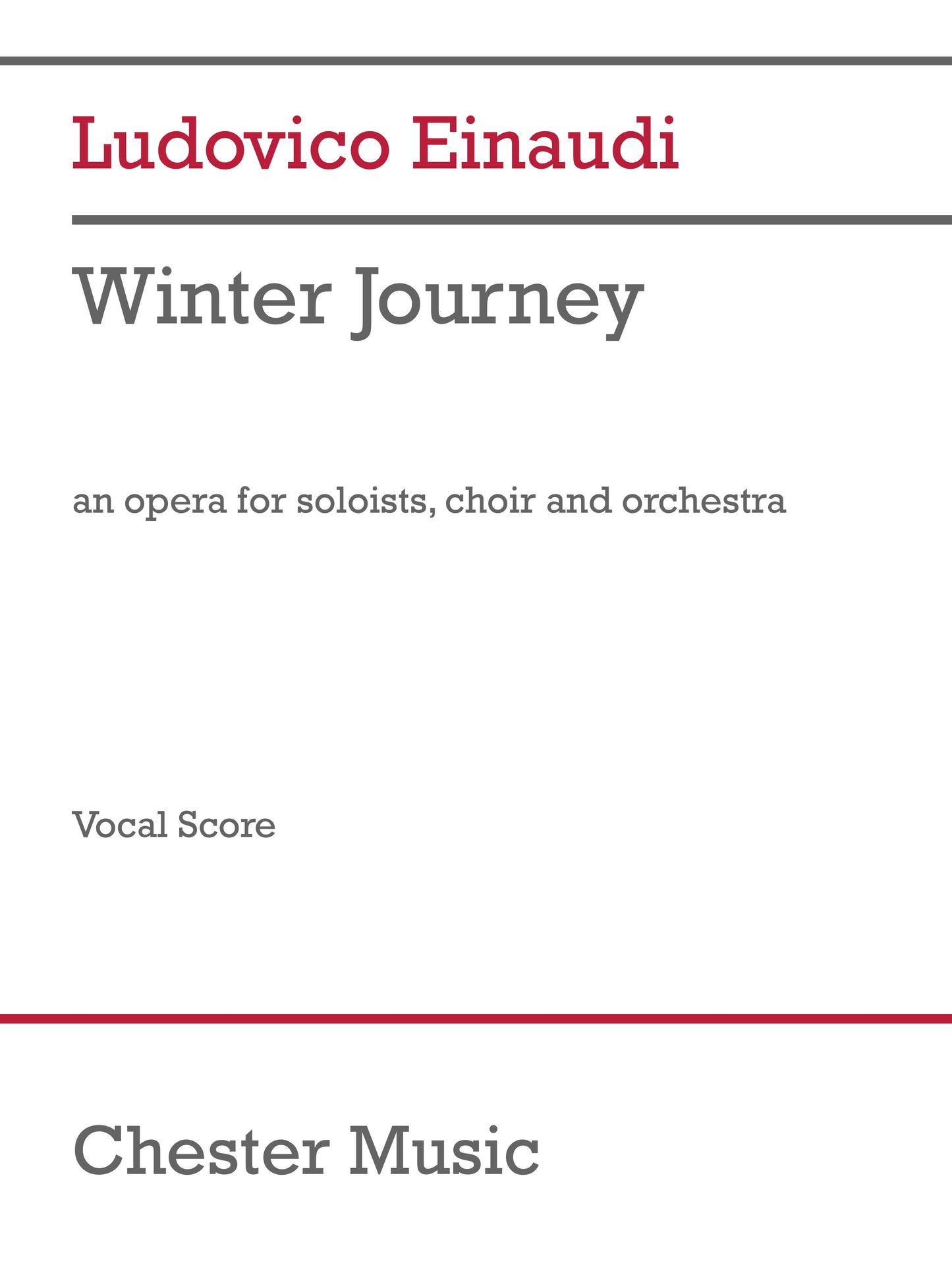 Winter Journey de Ludovico Einaudi, Réduction pour piano pour vocals et Orchestre