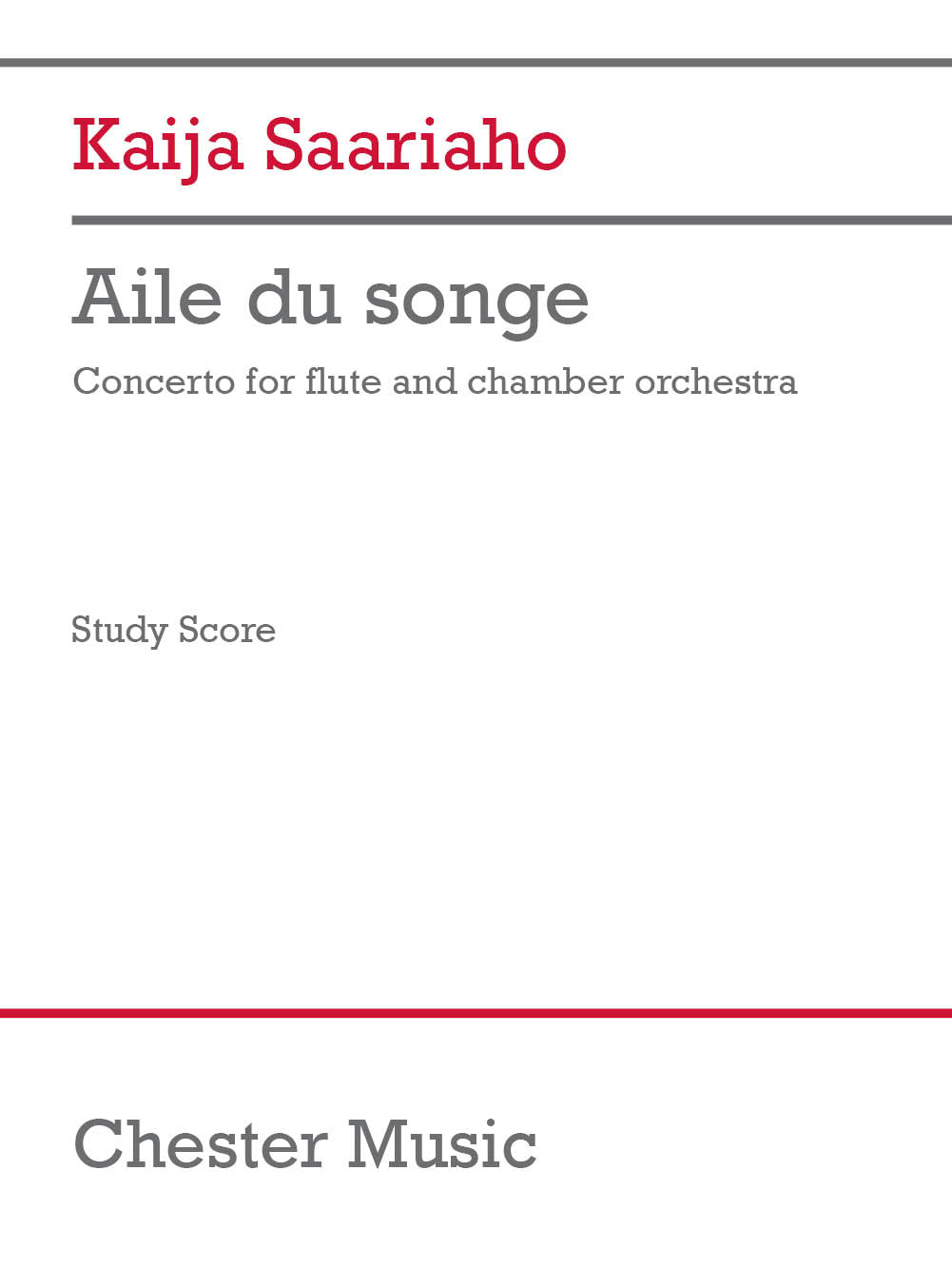 Aile du songe de Kaija Saariaho, Partition d'étude pour orchestre de chambre et Flûte