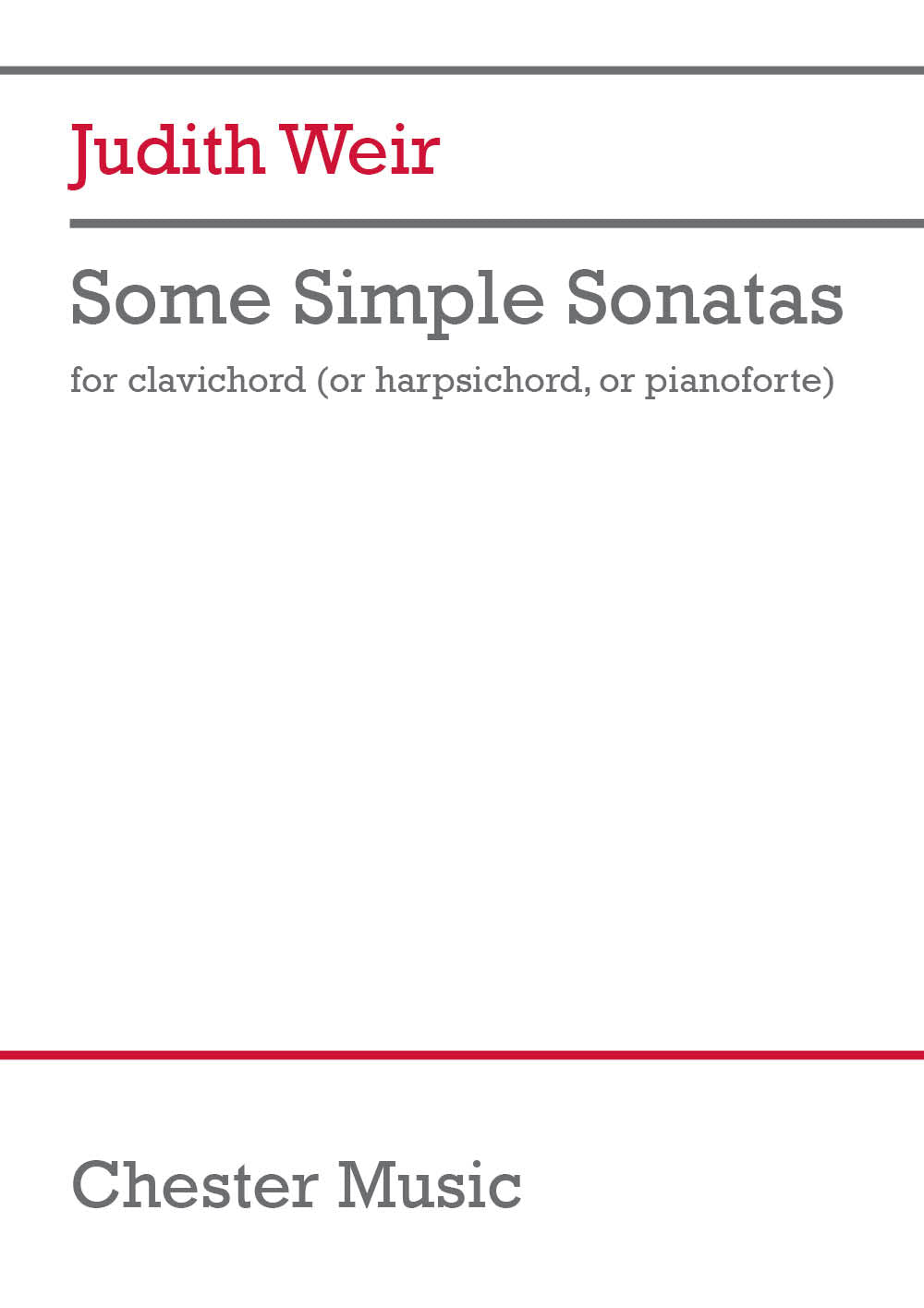 Some Simple Sonatas de Judith Weir, Livre pour clavecin