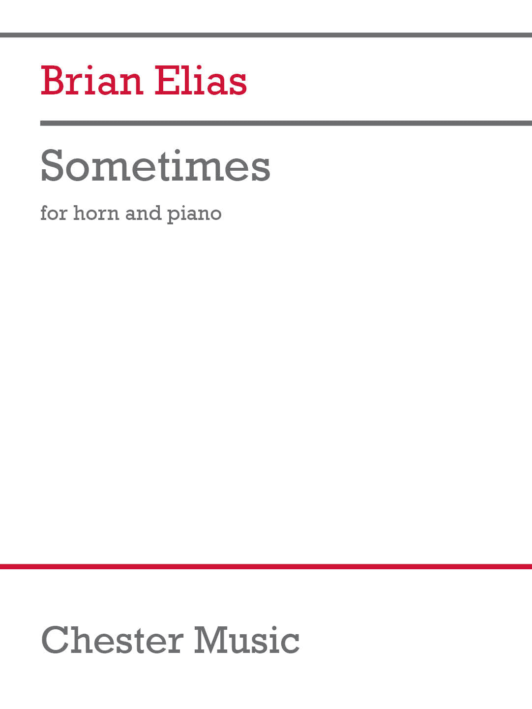Sometimes de Brian Elias, Livre + partie(s) séparée(s) pour cor et Piano