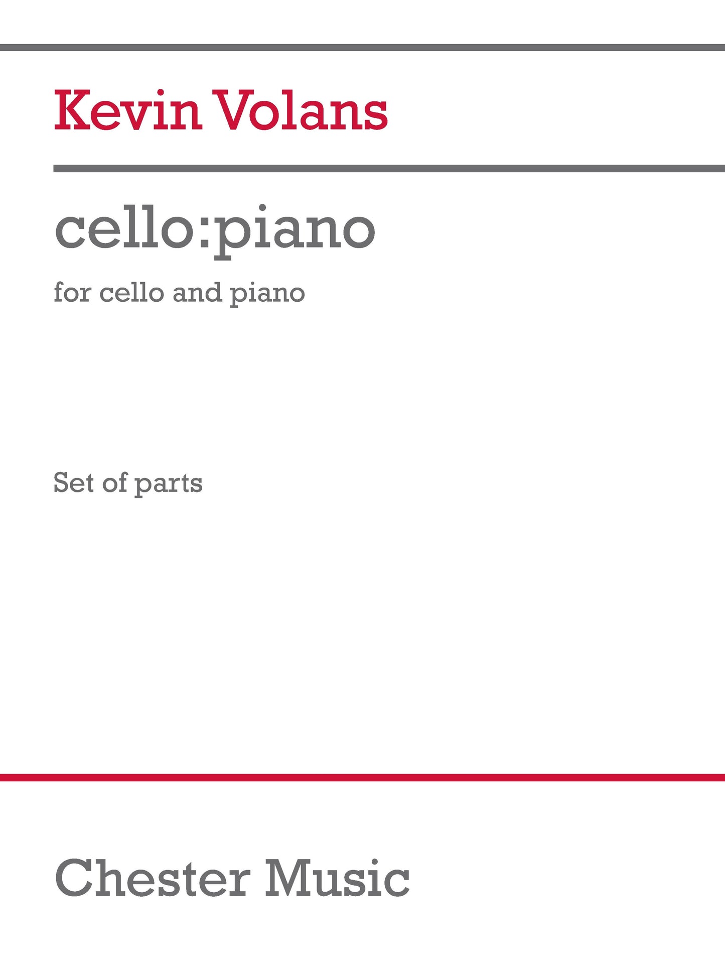 cello:piano de Kevin Volans, Livre pour violoncelle et Piano