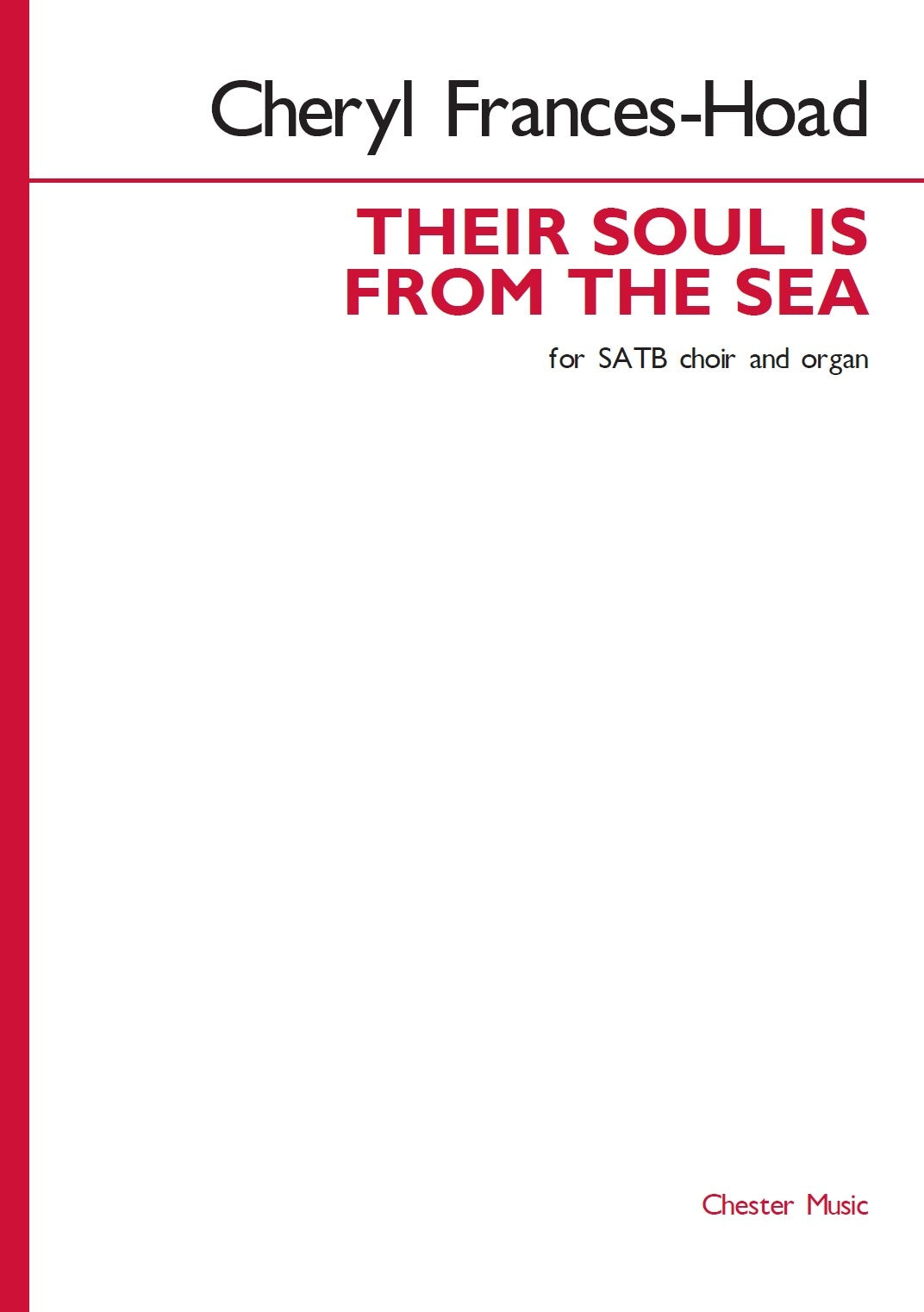 Their Soul is from the Sea de Cheryl Frances-Hoad, Partition chorale pour sATB et Orgue