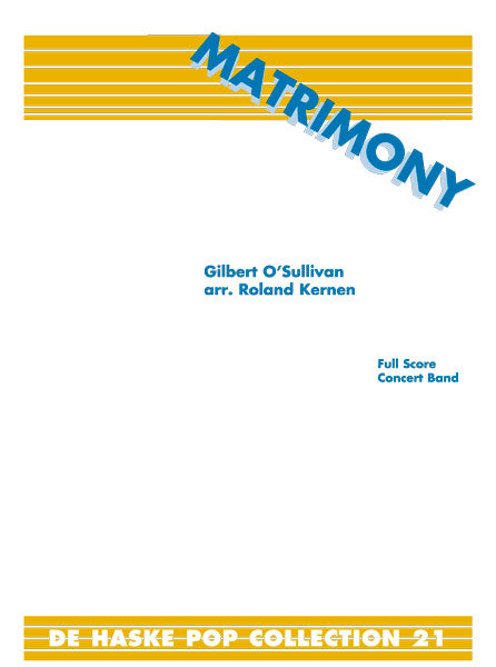 Mariage | Gilbert O'Sullivan | Orchestre d'harmonie | Partition + parties