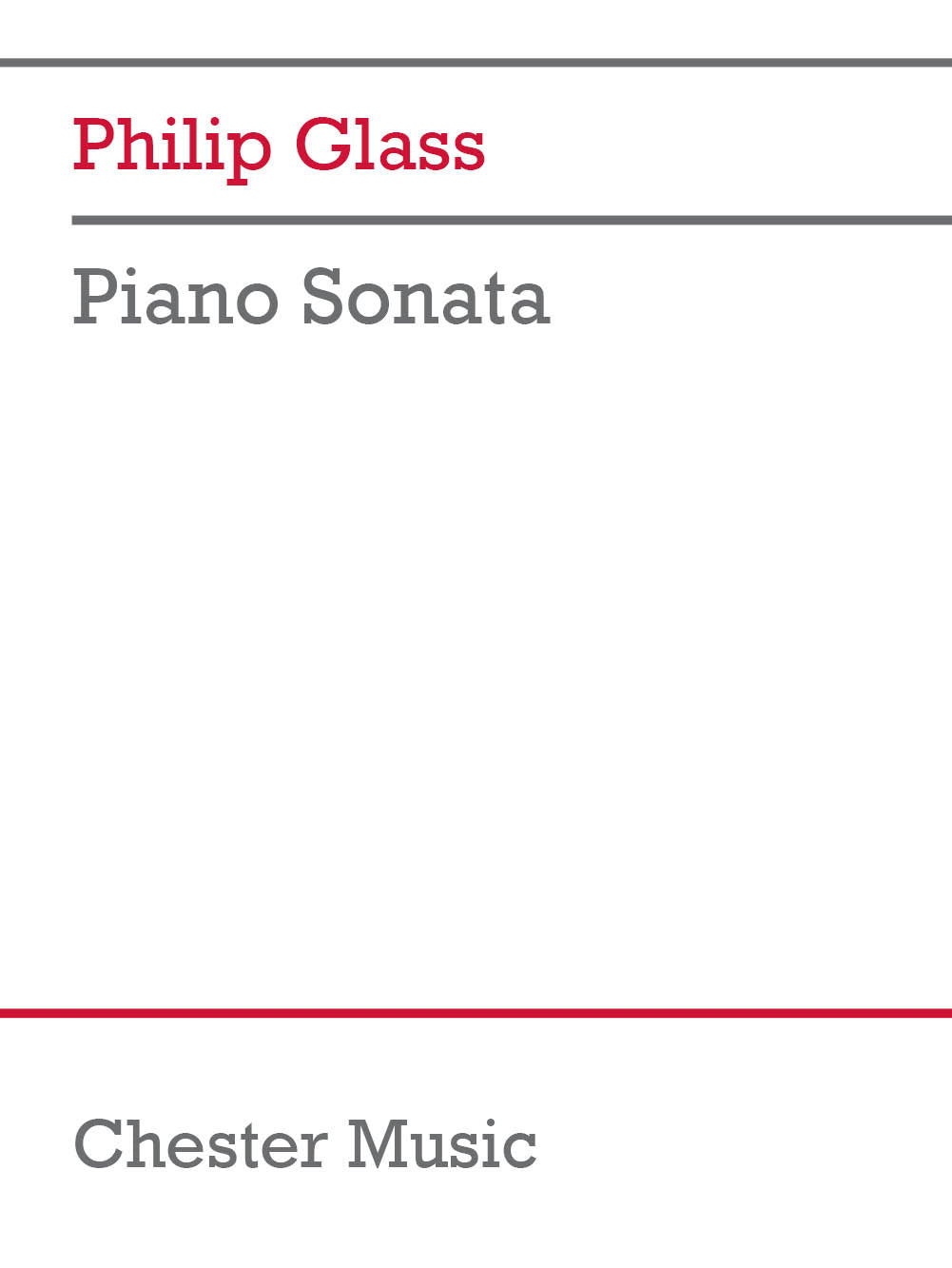 Piano Sonata de Philip Glass, Livre pour piano