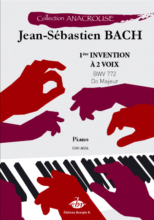 1ère Invention à 2 voix BWV 772 de Johann Sebastian Bach, Livre pour piano