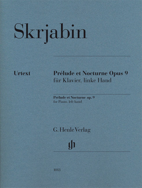 Prélude et Nocturne, opus 9, pour piano, main gauche | Alexander Skrjabin