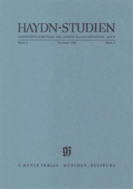 Haydn-Studien, vol. 1 n° 3