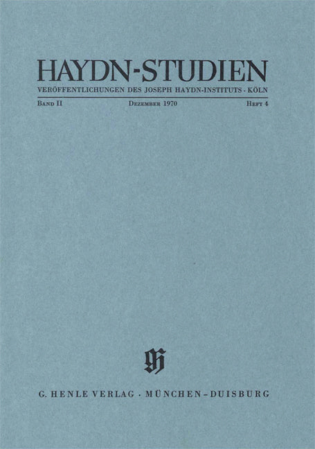 Haydn-Studien, vol. 2 n° 4