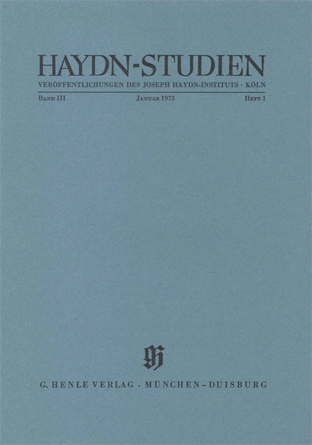 Haydn-Studien, vol. 3 n° 1