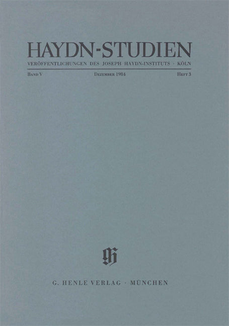 Haydn-Studien, vol. 5 n° 3