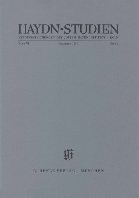 Haydn-Studien, vol. 6 n° 1
