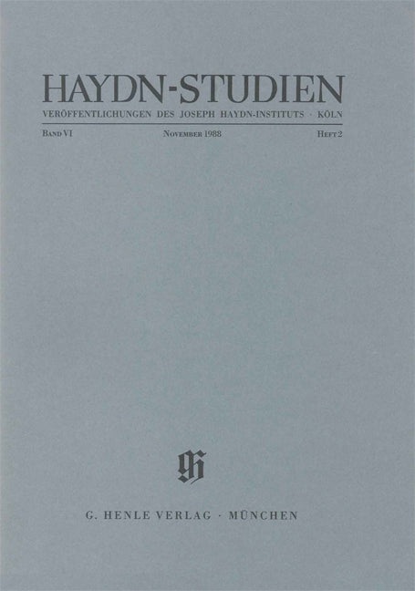 Haydn-Studien, vol. 6 n° 2