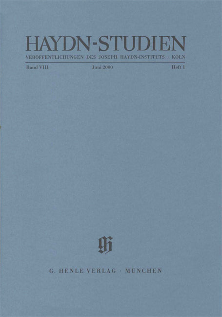 Haydn-Studien, vol. 8 n° 1