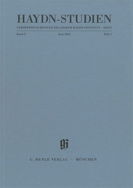 Haydn-Studien, vol. 10 n° 1