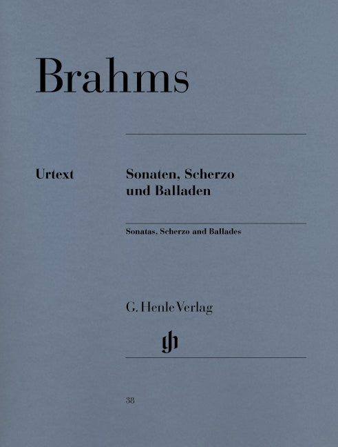 Sonates, Scherzo et Ballades | Johannes Brahms | Piano | Livre | HN 38