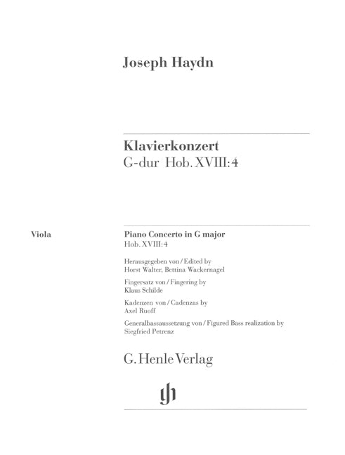Concerto pour piano en sol majeur, Hob. XVIII | Franz Joseph Haydn | Alto