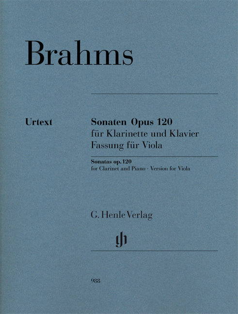 Sonates pour clarinette, op. 120, arrangées pour alto | Johannes Brahms