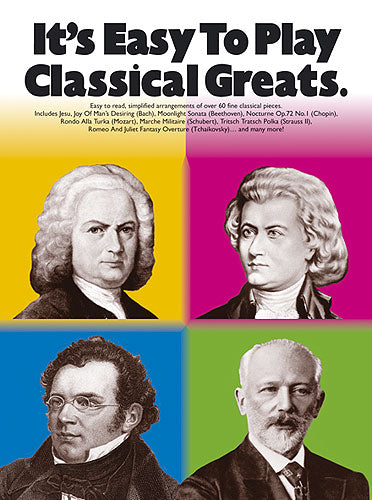 It's Easy To Play Classical Greats, Livre pour piano