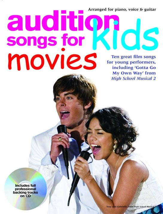 Audition Songs For Kids Movies, Livre pour piano et Chant et Guitare