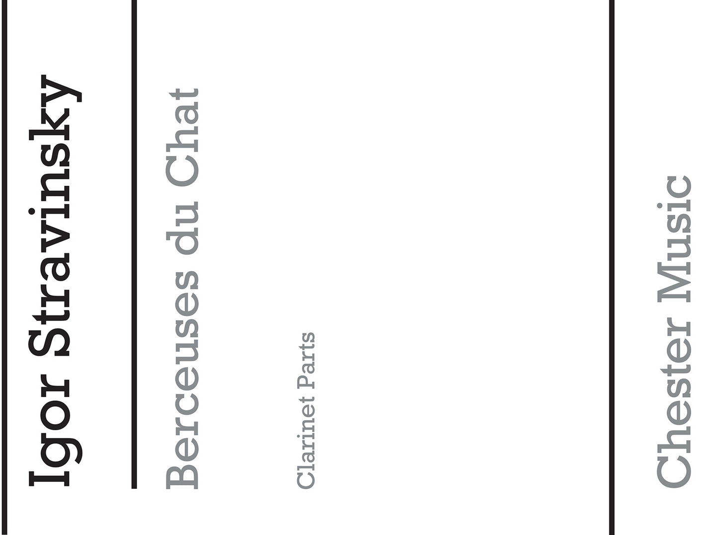 Berceuses Du Chat (Clarinet Parts) de Igor Stravinsky, Livre pour clarinette et Voix