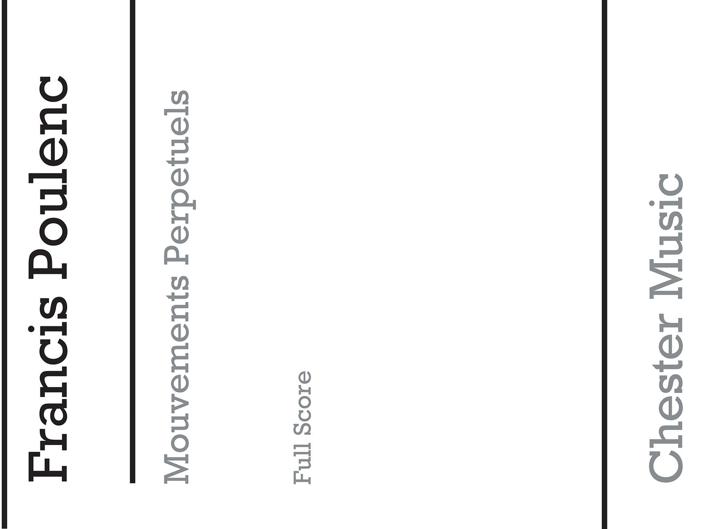 Mouvements Perpétuels de Francis Poulenc, Partition pour orchestre