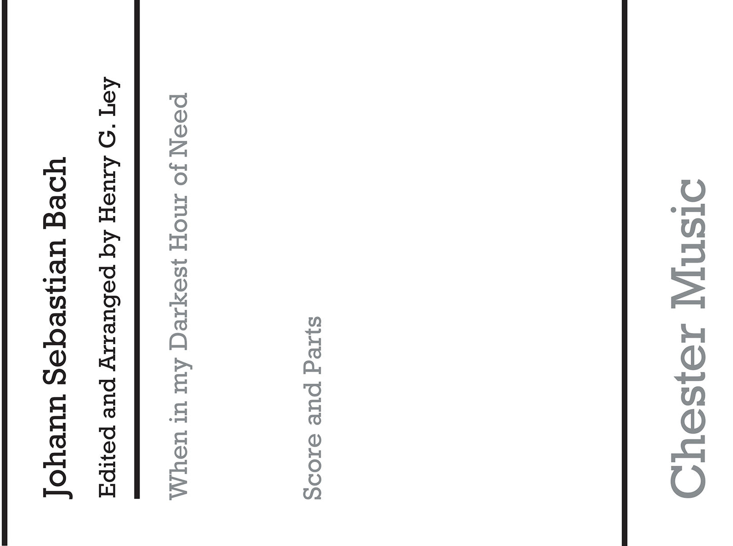 When In The Darkest Hour Of Need de Johann Sebastian Bach, Livre pour instruments à cordes