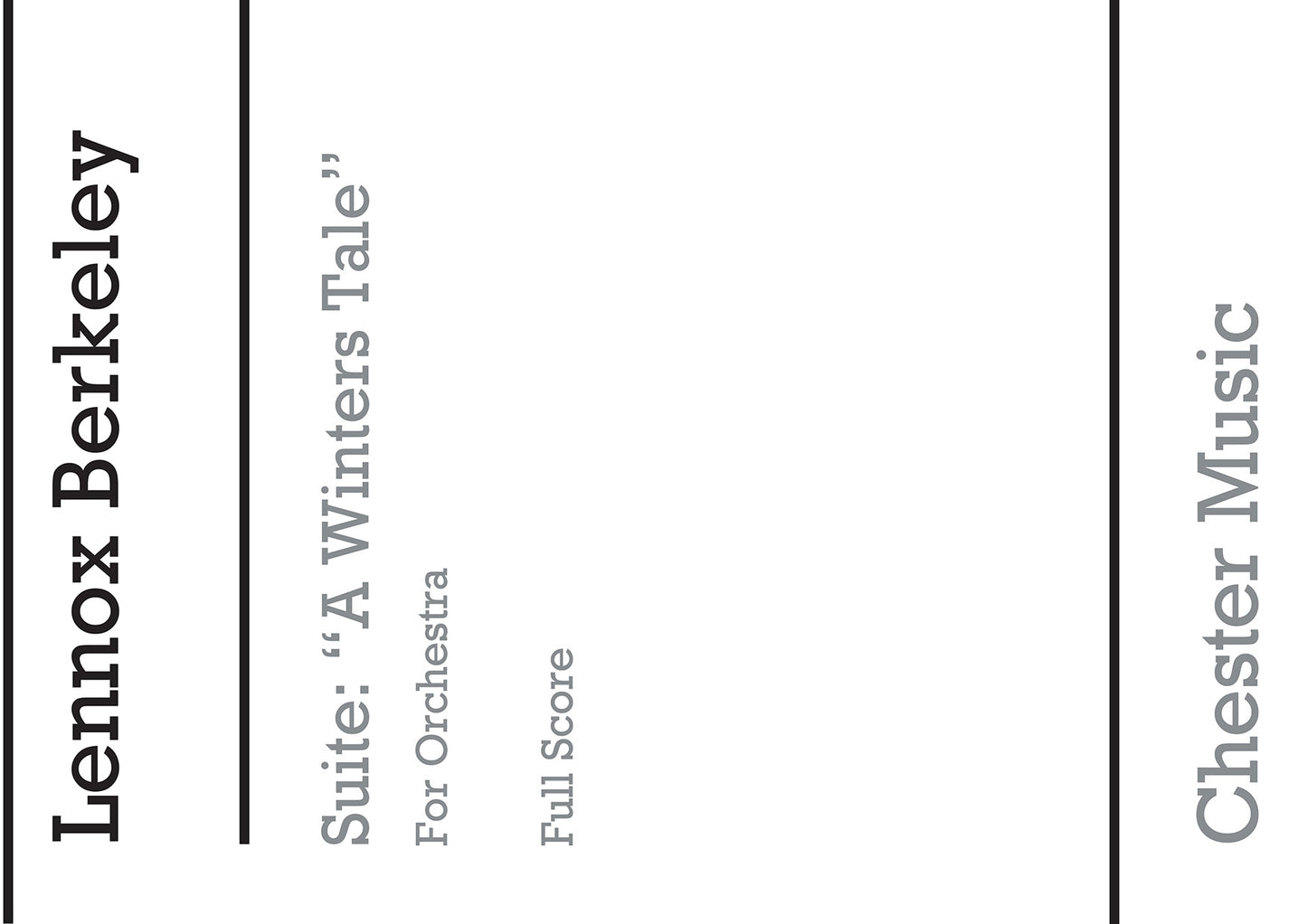 Suite From The Winter's Tale Op.54 de Lennox Berkeley, Livre pour orchestre