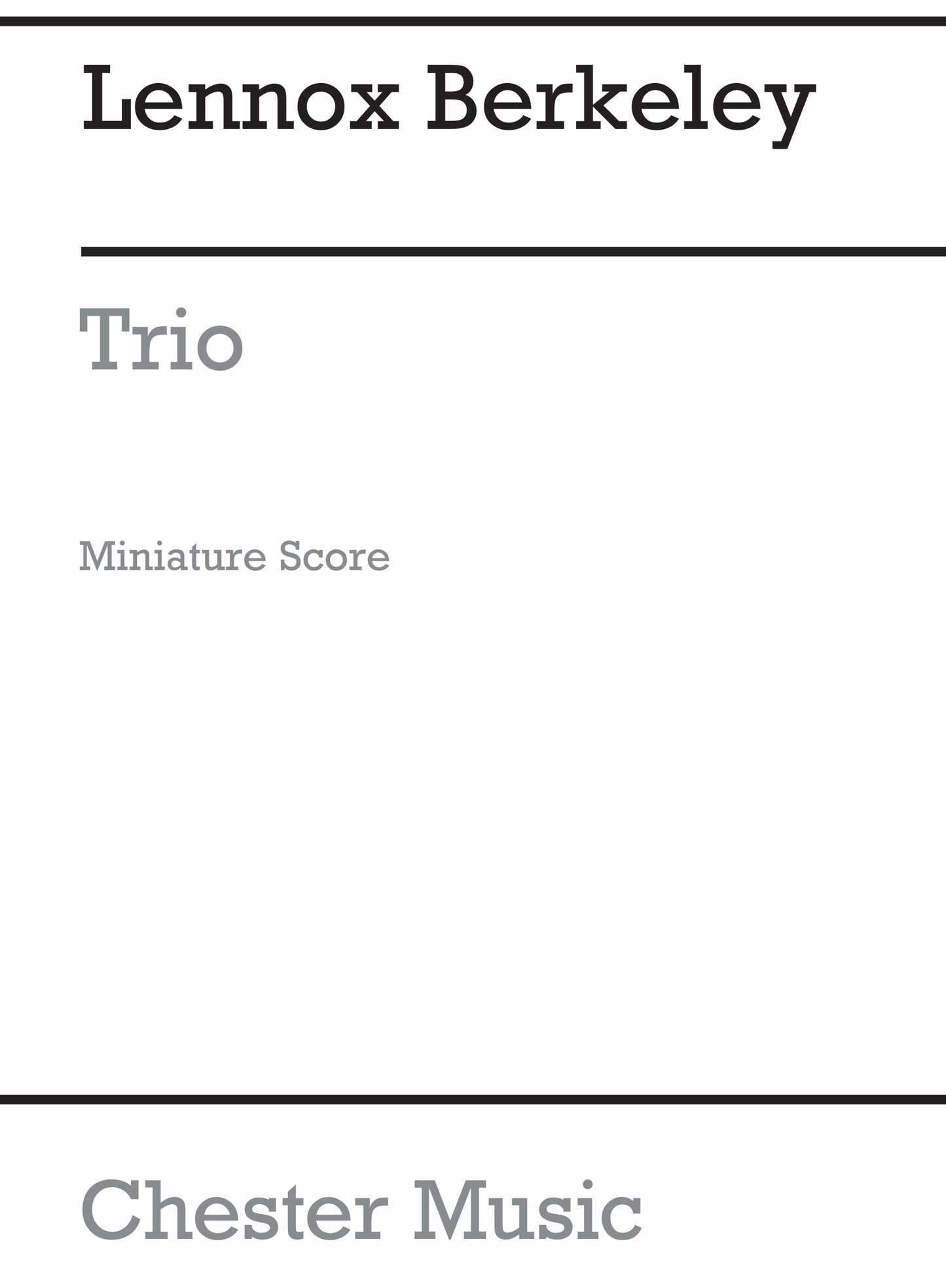 String Trio Op.19 de Lennox Berkeley, Partition pour instruments à cordes