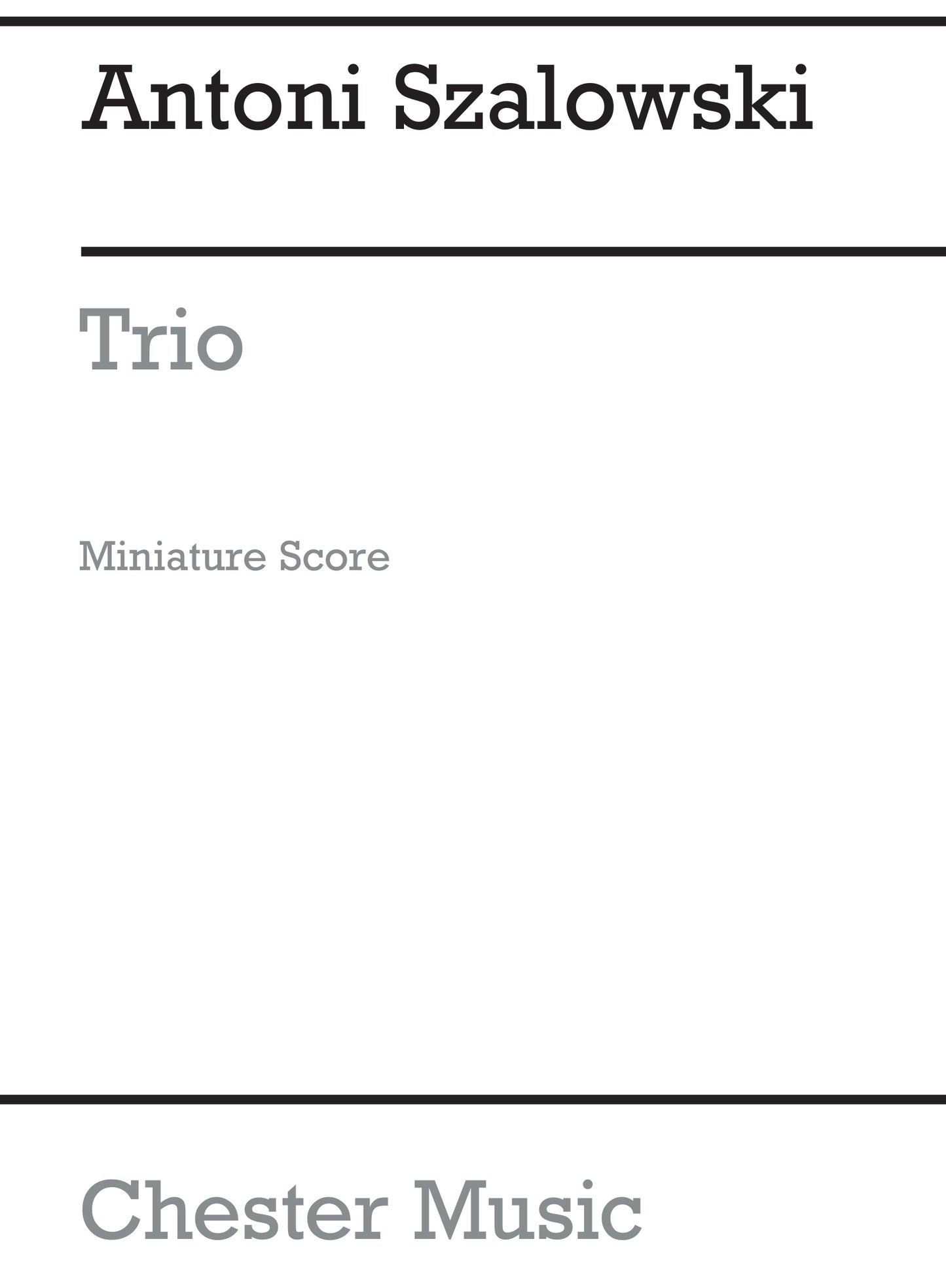 Trio (Miniature Score) de Antoni Szalowski, Partition pour clarinette et Hautbois et Basson