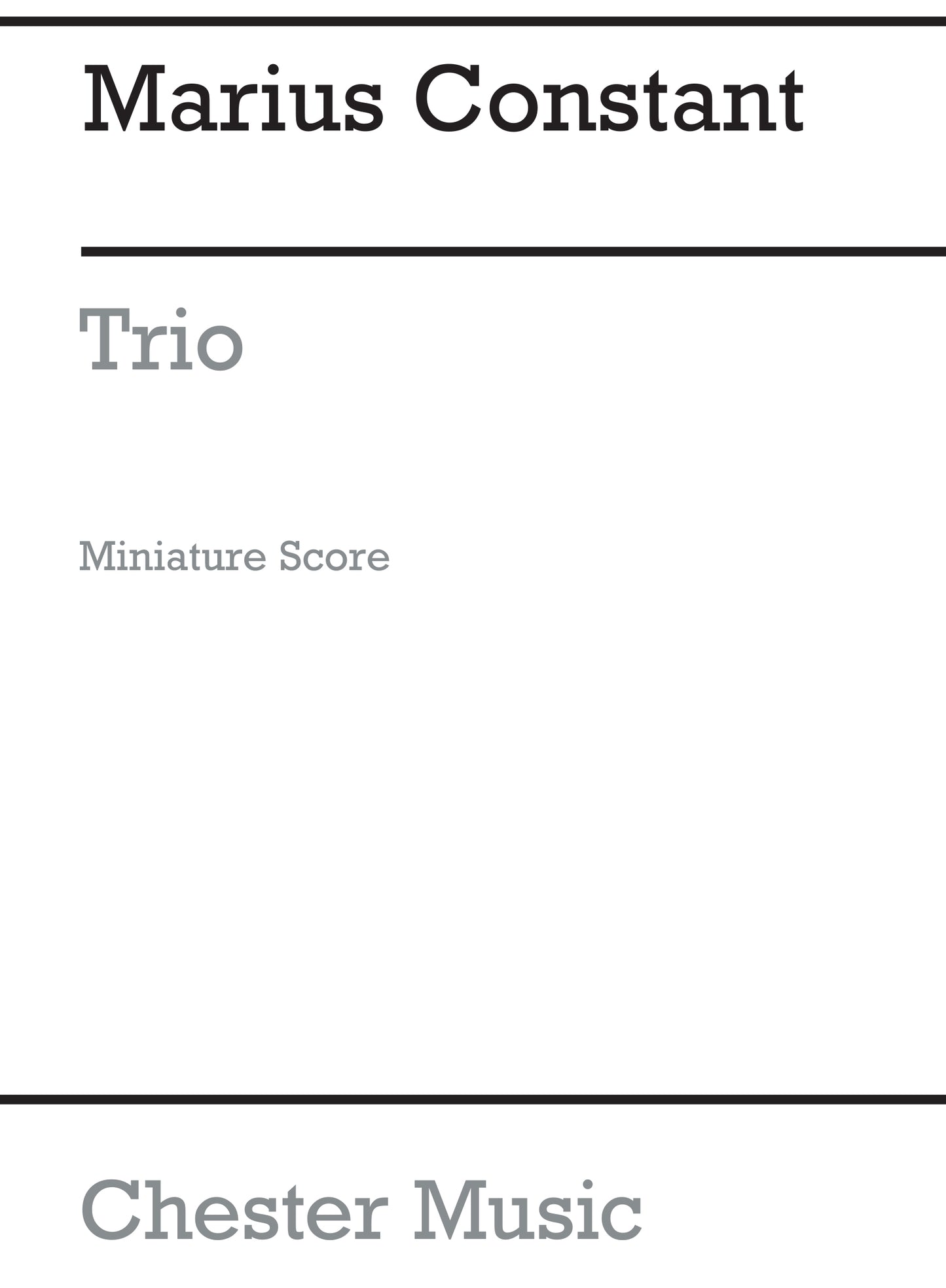 Trio de Marius Constant, Partition d'étude pour clarinette et Hautbois et Basson