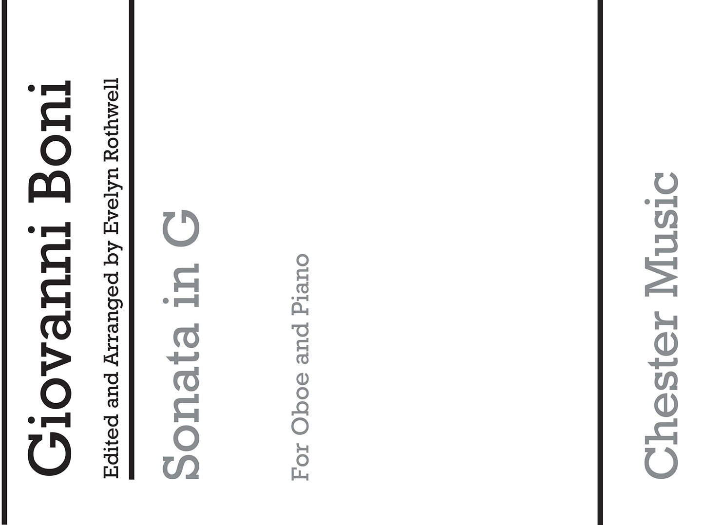 Sonata In G Major de Giovanni Boni, Livre pour hautbois et Piano