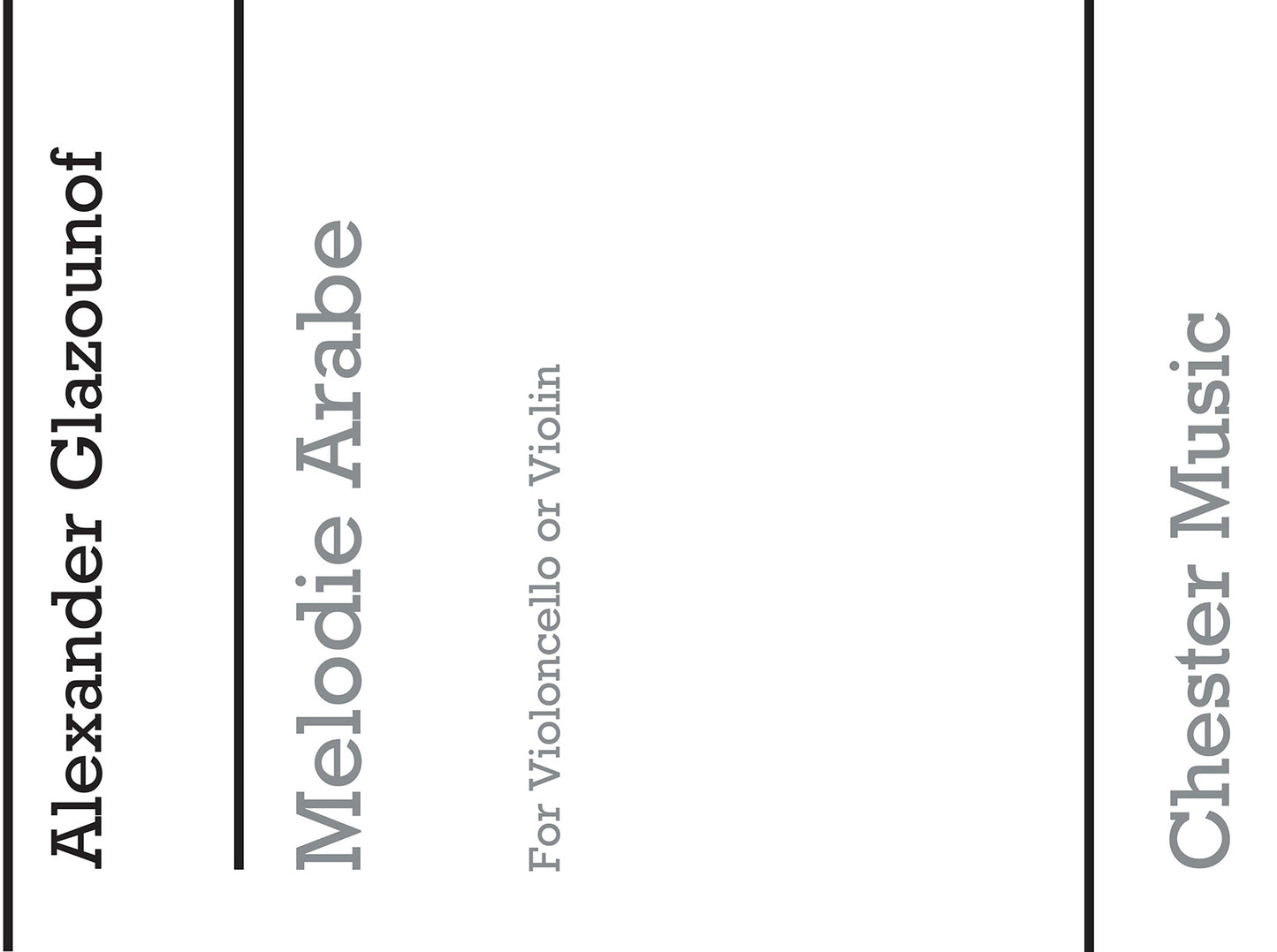 Melodie Arabe de Alexander Glazunov, Livre pour violon et Piano