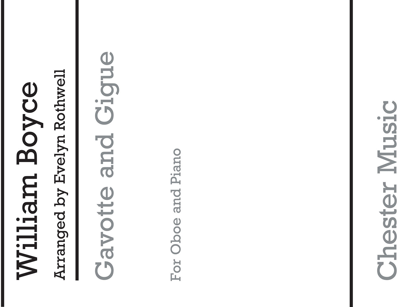 Gavotte & Gigue de William Boyce, Livre pour hautbois et Piano