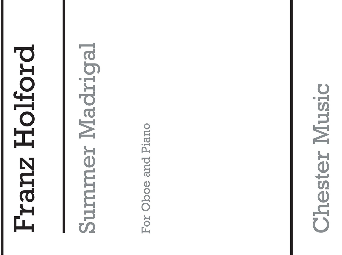 Summer Madrigal de F. Holford, Livre pour hautbois et Piano