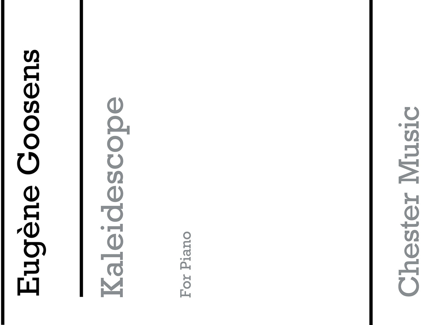 Kaleidoscope de Eugene Goossens, Livre pour piano