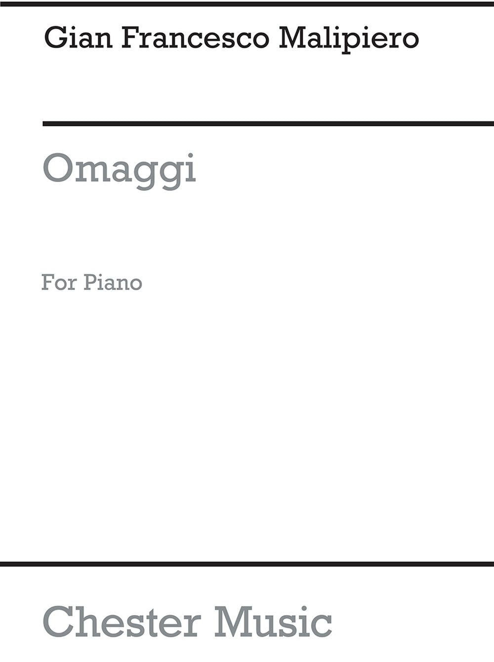 Omaggi for Piano Solo de Gian Francesco Malipiero, Livre pour piano